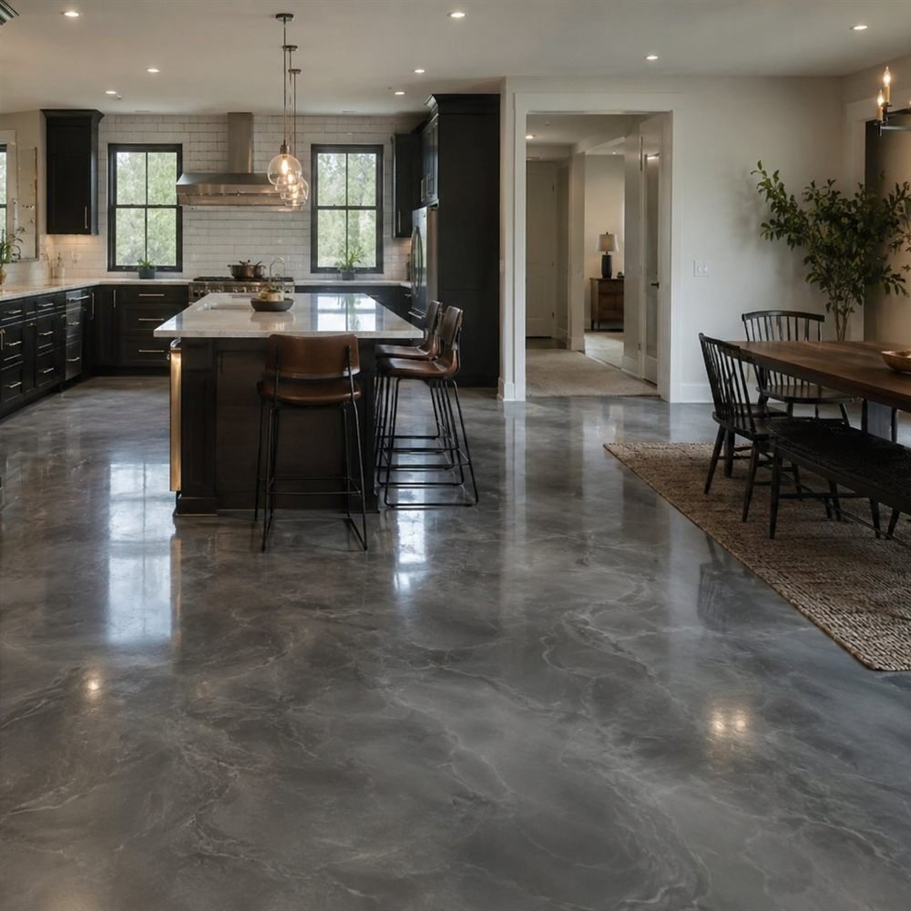 Plancher époxy quartz à Mascouche