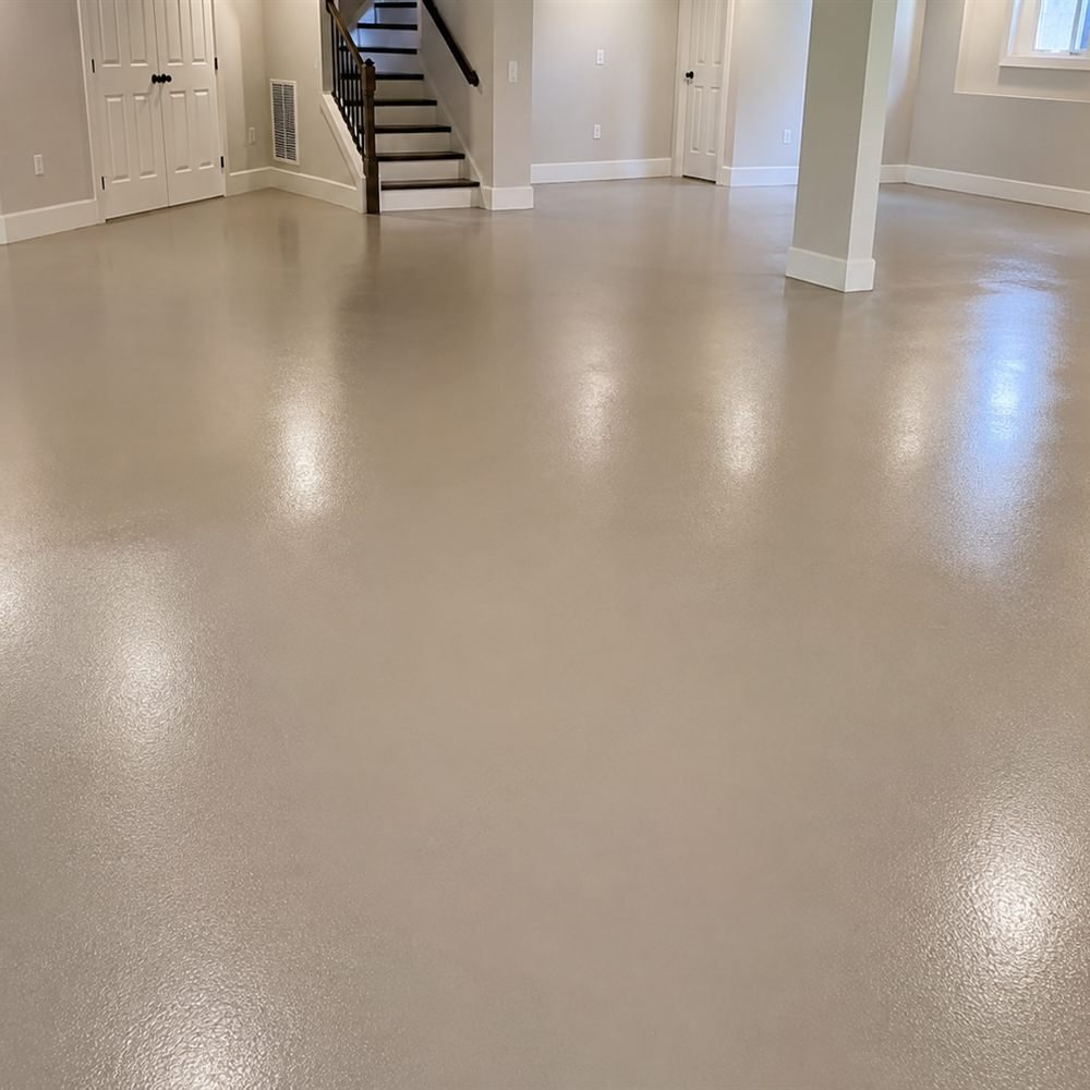 Plancher époxy Sous-sol résidentiel à Mascouche